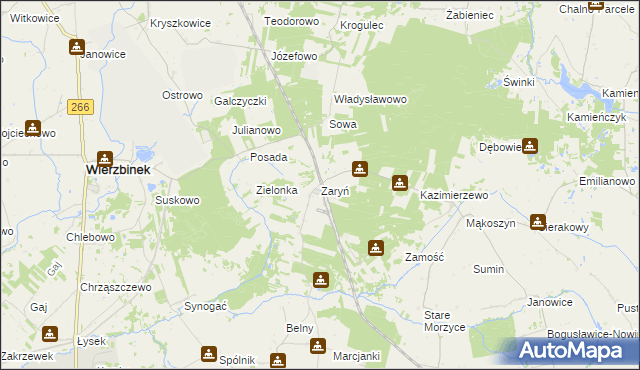 mapa Zaryń, Zaryń na mapie Targeo