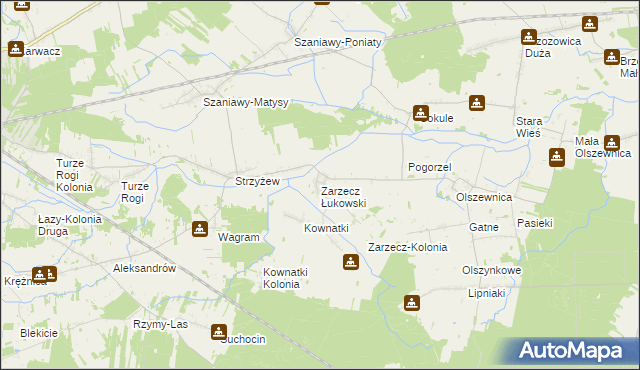 mapa Zarzecz Łukowski, Zarzecz Łukowski na mapie Targeo