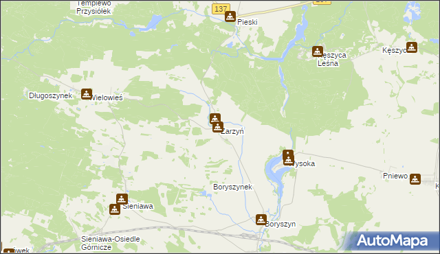 mapa Zarzyń, Zarzyń na mapie Targeo