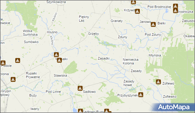 mapa Zasadki gmina Świedziebnia, Zasadki gmina Świedziebnia na mapie Targeo