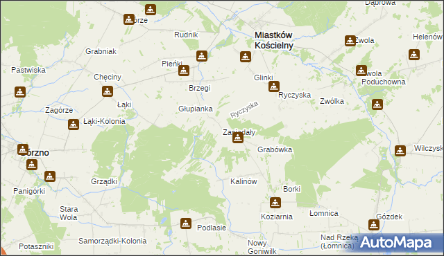 mapa Zasiadały, Zasiadały na mapie Targeo