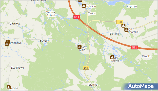 mapa Zaspy Małe, Zaspy Małe na mapie Targeo