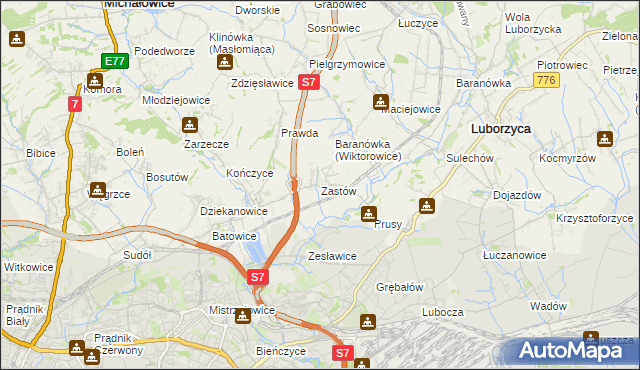 mapa Zastów, Zastów na mapie Targeo