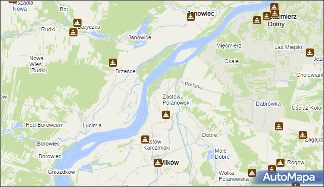 mapa Zastów Polanowski, Zastów Polanowski na mapie Targeo