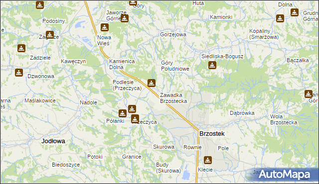 mapa Zawadka Brzostecka, Zawadka Brzostecka na mapie Targeo