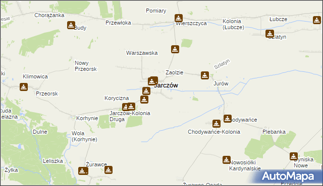 mapa Zawady gmina Jarczów, Zawady gmina Jarczów na mapie Targeo