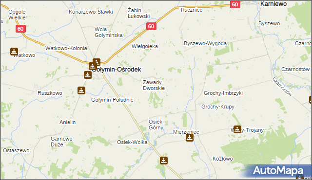 mapa Zawady Włościańskie, Zawady Włościańskie na mapie Targeo