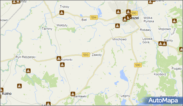 mapa Zawidy, Zawidy na mapie Targeo