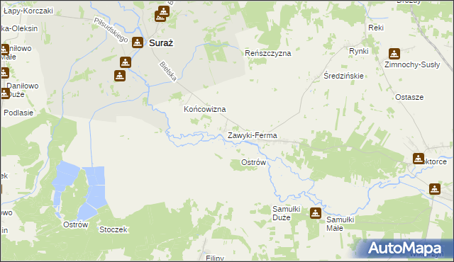 mapa Zawyki-Ferma, Zawyki-Ferma na mapie Targeo