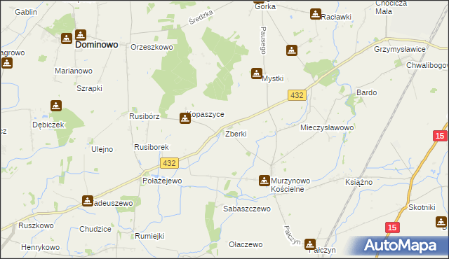 mapa Zberki, Zberki na mapie Targeo