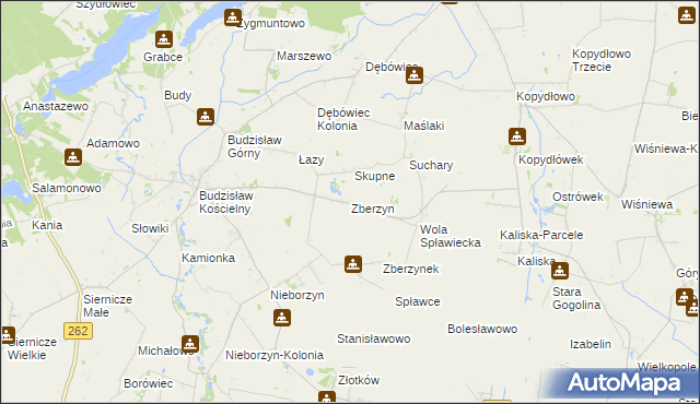 mapa Zberzyn, Zberzyn na mapie Targeo