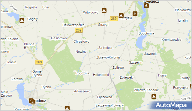 mapa Zbijewo-Kolonia, Zbijewo-Kolonia na mapie Targeo