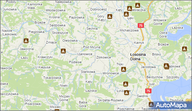 mapa Żbikowice, Żbikowice na mapie Targeo