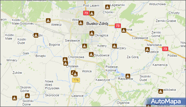 mapa Zbludowice, Zbludowice na mapie Targeo