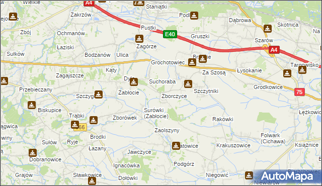 mapa Zborczyce, Zborczyce na mapie Targeo