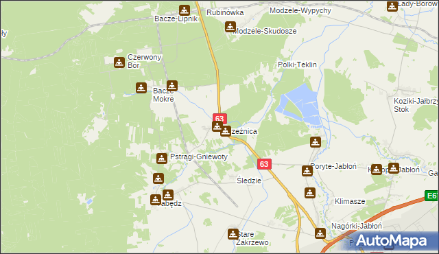 mapa Zbrzeżnica, Zbrzeżnica na mapie Targeo