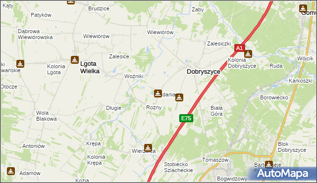 mapa Zdania, Zdania na mapie Targeo