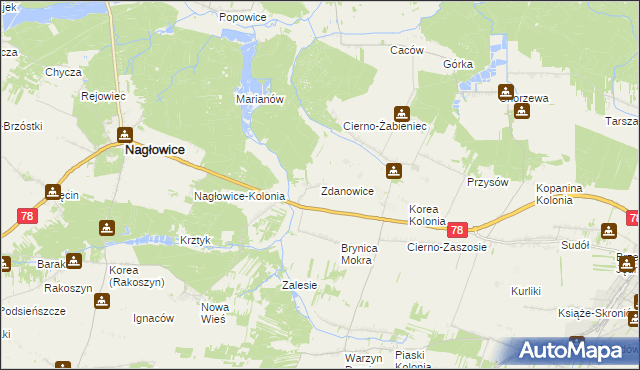 mapa Zdanowice, Zdanowice na mapie Targeo