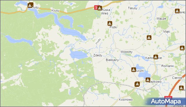 mapa Zdedy, Zdedy na mapie Targeo