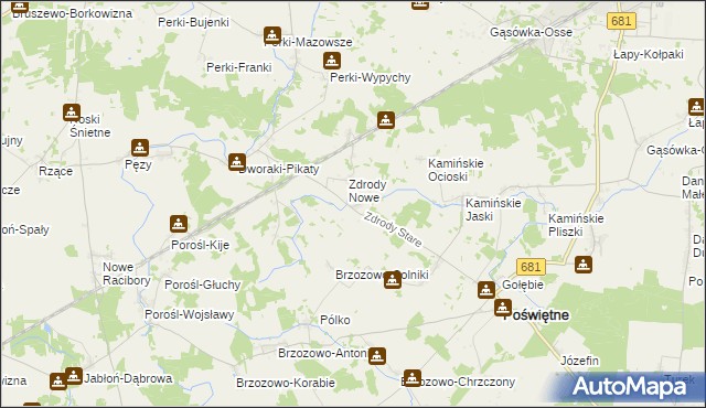 mapa Zdrody Stare, Zdrody Stare na mapie Targeo