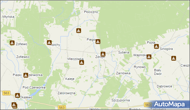 mapa Zdrojki gmina Lubowidz, Zdrojki gmina Lubowidz na mapie Targeo