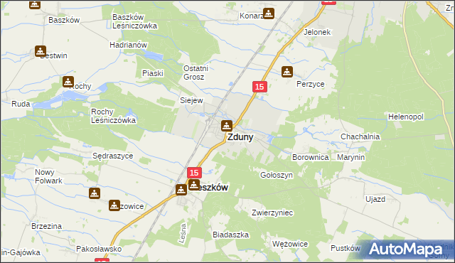 mapa Zduny powiat krotoszyński, Zduny powiat krotoszyński na mapie Targeo