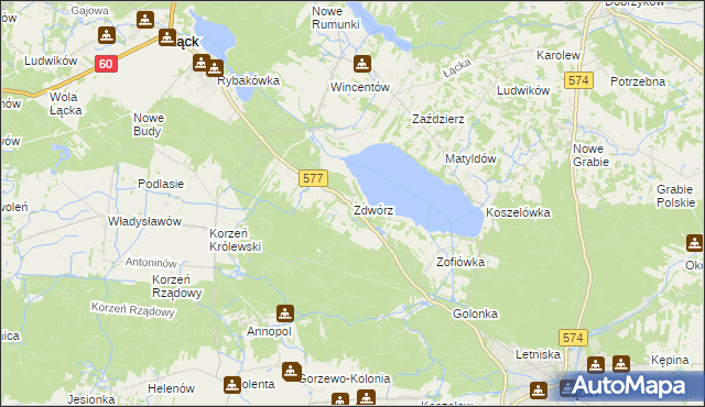 mapa Zdwórz, Zdwórz na mapie Targeo