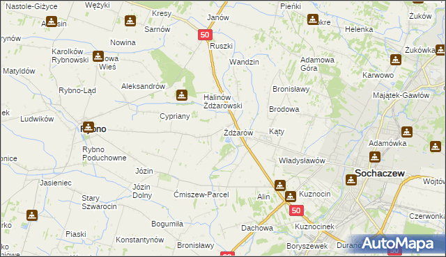 mapa Żdżarów, Żdżarów na mapie Targeo