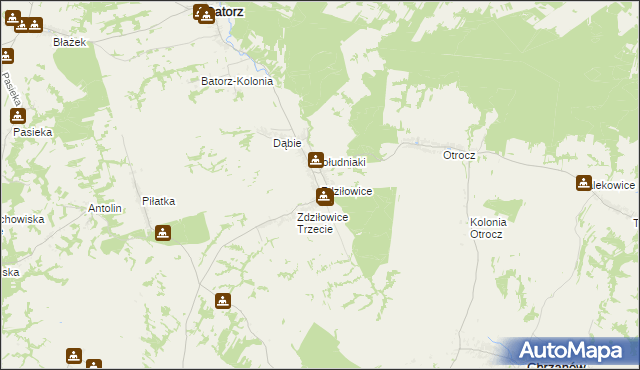 mapa Zdziłowice, Zdziłowice na mapie Targeo