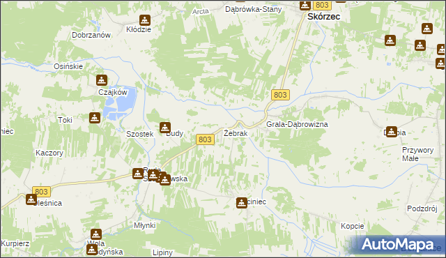 mapa Żebrak, Żebrak na mapie Targeo