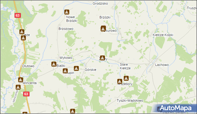 mapa Żebry gmina Kolno, Żebry gmina Kolno na mapie Targeo