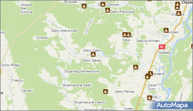 mapa Żebry-Stara Wieś, Żebry-Stara Wieś na mapie Targeo