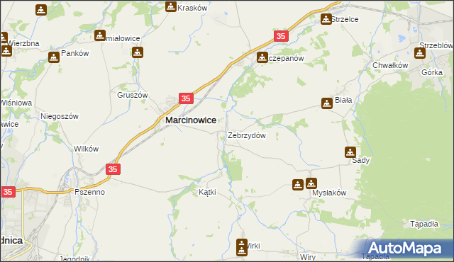 mapa Zebrzydów, Zebrzydów na mapie Targeo