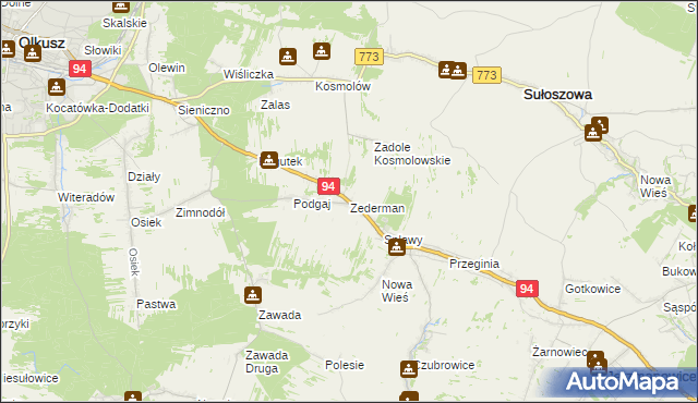 mapa Zederman, Zederman na mapie Targeo