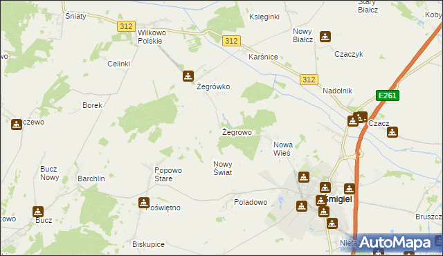 mapa Żegrowo, Żegrowo na mapie Targeo