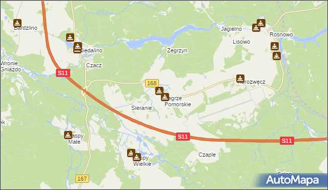 mapa Zegrze Pomorskie, Zegrze Pomorskie na mapie Targeo