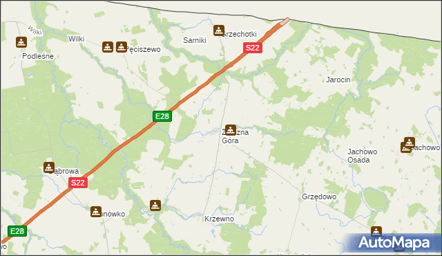 mapa Żelazna Góra, Żelazna Góra na mapie Targeo