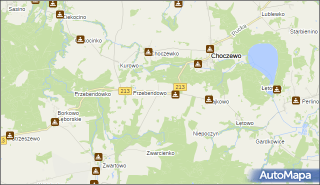 mapa Żelazno gmina Choczewo, Żelazno gmina Choczewo na mapie Targeo