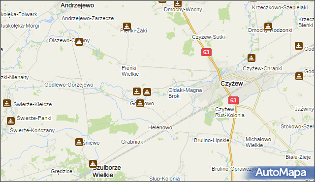 mapa Żelazy-Brokowo, Żelazy-Brokowo na mapie Targeo