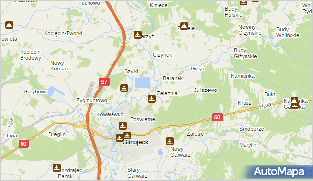 mapa Żeleźnia, Żeleźnia na mapie Targeo