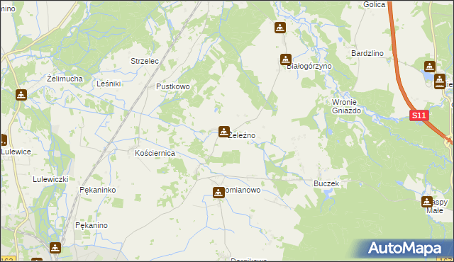 mapa Żeleźno, Żeleźno na mapie Targeo