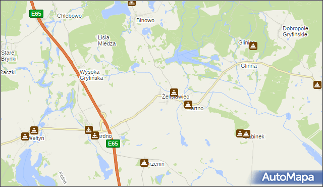 mapa Żelisławiec, Żelisławiec na mapie Targeo