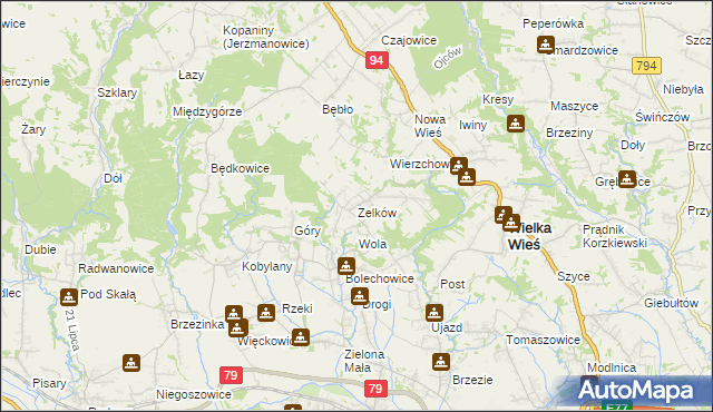 mapa Zelków, Zelków na mapie Targeo