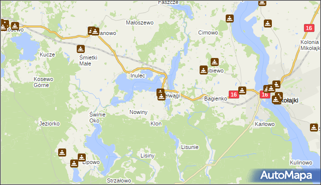 mapa Zełwągi, Zełwągi na mapie Targeo