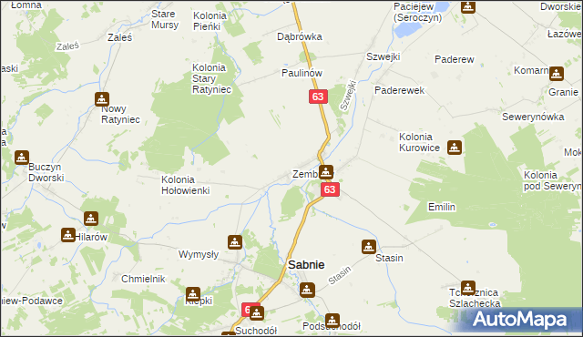 mapa Zembrów, Zembrów na mapie Targeo