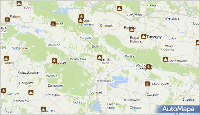 mapa Żerniki Dolne, Żerniki Dolne na mapie Targeo