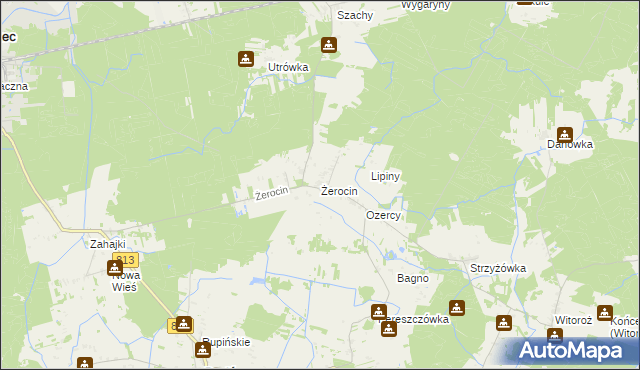 mapa Żerocin, Żerocin na mapie Targeo