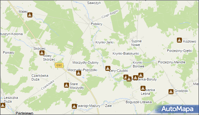 mapa Żery Bystre, Żery Bystre na mapie Targeo