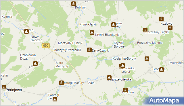 mapa Żery-Pilaki, Żery-Pilaki na mapie Targeo