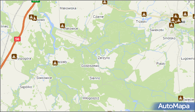 mapa Żerzyno, Żerzyno na mapie Targeo